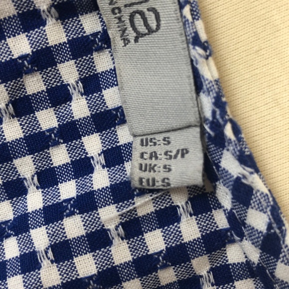 NWOT Dalia Blue and White Gingham Sleeveless Top w/ Decorative Bows - Size Small - Picture 10 of 12